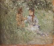 Berthe Morisot The woman and children are in the park oil painting picture wholesale